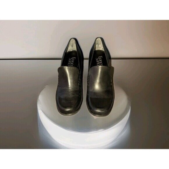Franco Sarto Shoes Women’s Size 7 Black Leather Nolan Heels Pumps Slip On Heels - Picture 1 of 5
